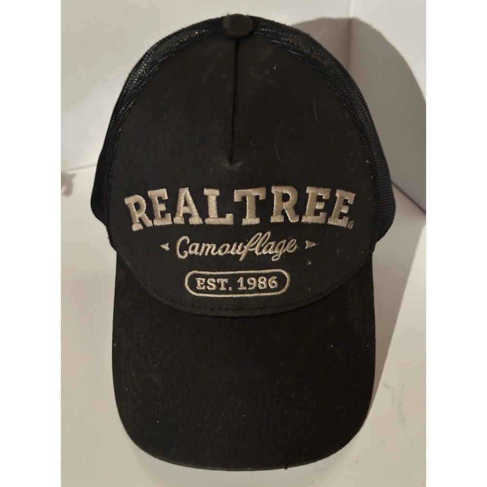Realtree Camouflage Snap-Back Baseball Cap Hunting Black Mesh Trucker Hat EC